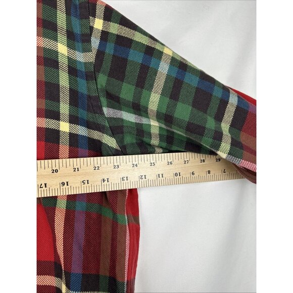 Ralph Lauren Men’s Large Custom Fit Plaid Flannel Shirt LS Button Front Red - Picture 5 of 9